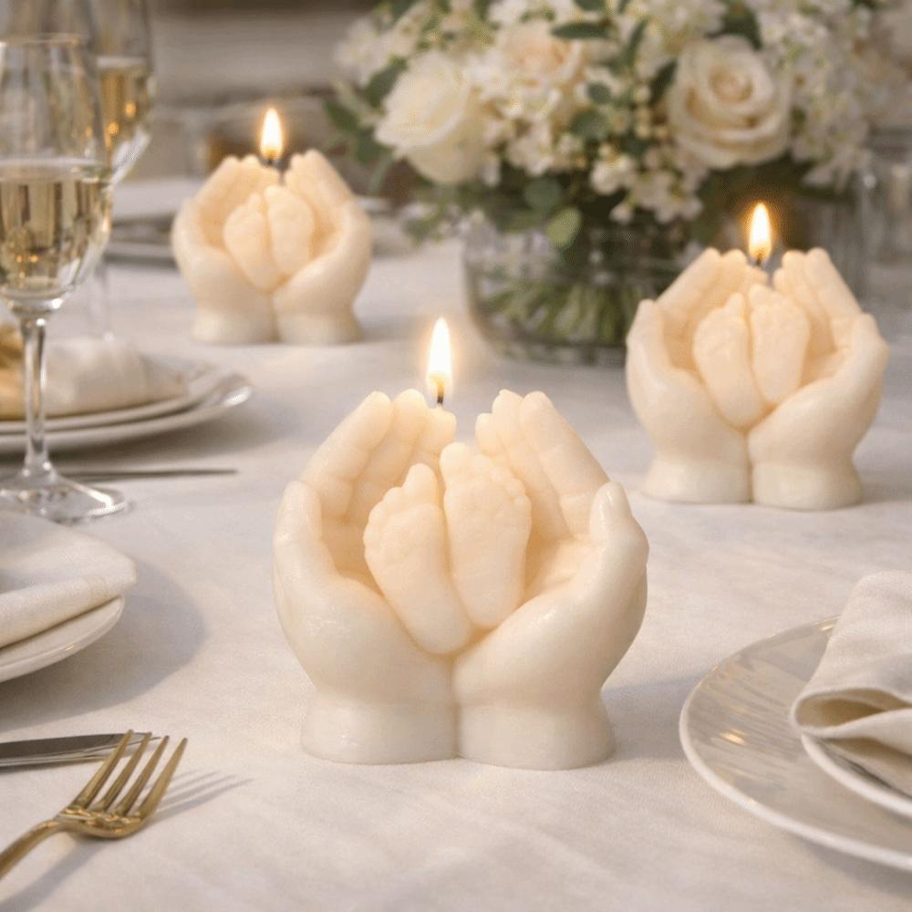 DIY Craft Hand Holding Feet Mold Decorative Soap Mould Silicone Candle Mold  Aromatherapy Use