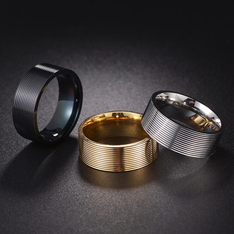 Fashion New Thin Line Groove Stainless Steel Rings For Women Men High Polished Grooved Finger Ring Wedding Party  Gift