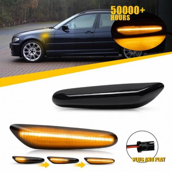

2x For BMW E90 E60 E82 E87 E88 Sequential LED Side Marker Turn Signal Light EXV