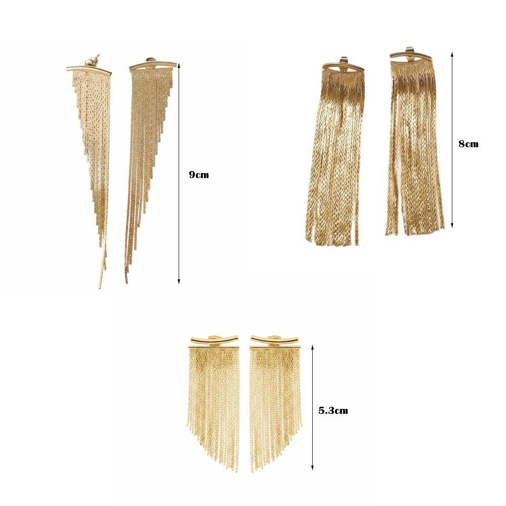 1 Pair Glamorous Luxury Tassel Earrings Gold/Silver Elegant Drop Earrings Bling Dangle Earrings for Women