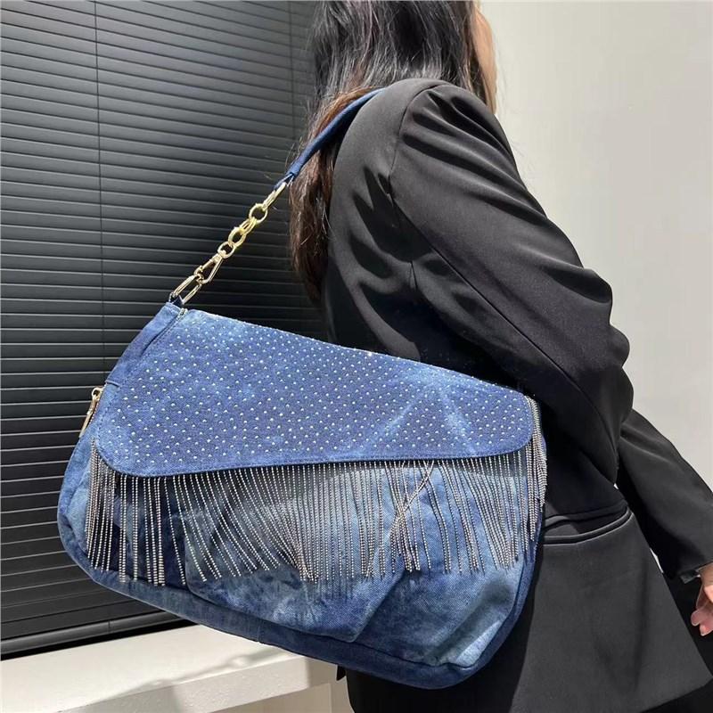Women'S Gypsy Denim Shoulder Bag Niche Design Light Luxury Japanese And Korean Crossbody Handbag