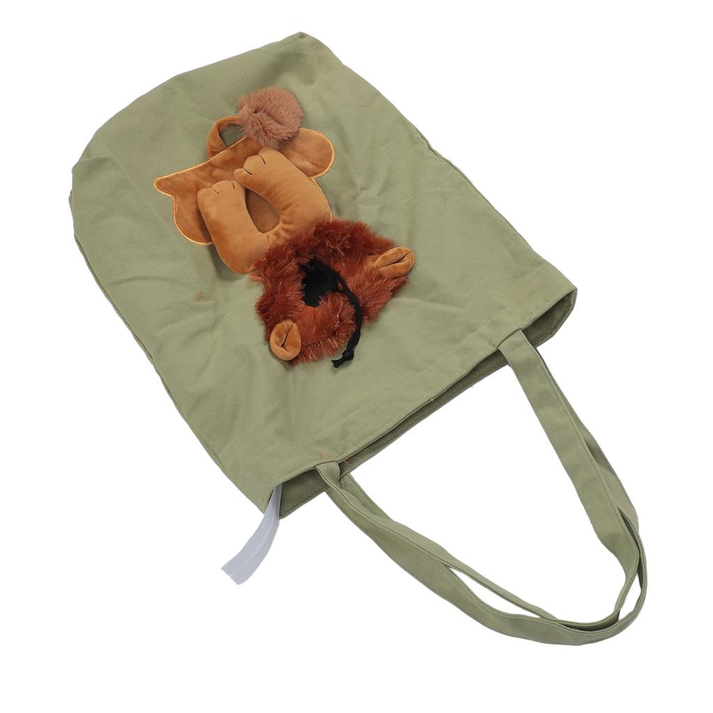 Pet Canvas Shoulder Bag Breathable Portable Pet Outing Shoulder Bag Cute Dog Carrying Bag Adjustable Cat Carrier Bag