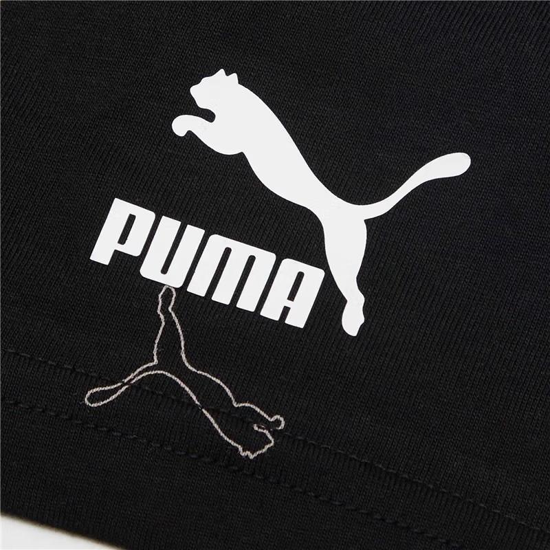 Puma Casual Sports Logo All-Over Print Round Neck Short Sleeve T-Shirt Women Tops Black 533152-01
