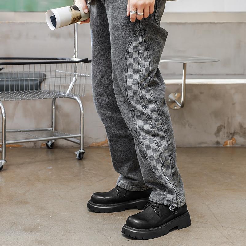 Fashion Casual Derby Men's Leather Shoes Trendy  Minimalist Style Leisure Party Groom Wedding Thick Soled Quality Youth Shoes