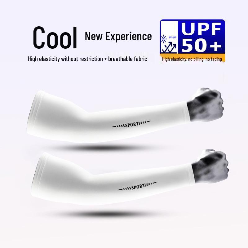 Maniche da Braccio in Ghiaccio di Seta Anti-UV Premium per Uomo - Ultra-sottili, Fresche, Traspiranti Protezione Solare per Ciclismo e Attività all'Aperto.
