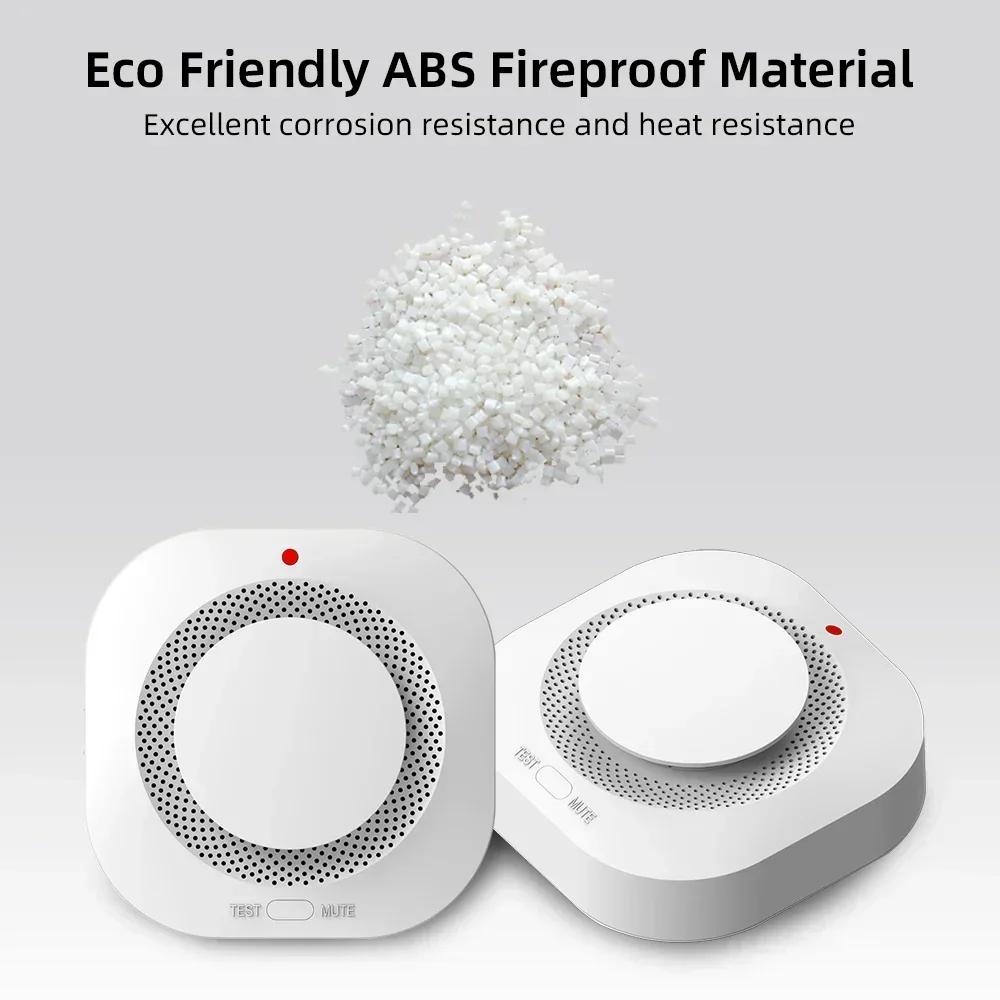 Smoke Detector Alarm 10-Year Lifespan 80dB Low Power Easy Install for Home Office Safety