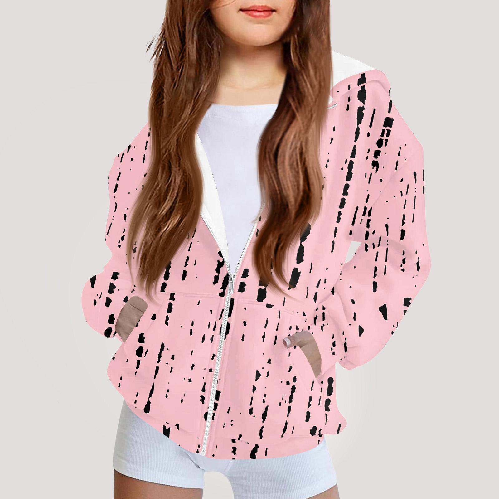 

Children s Fashion Printed Long Sleeved Hooded Sweatshirt Girls Hoodie Jacket 130