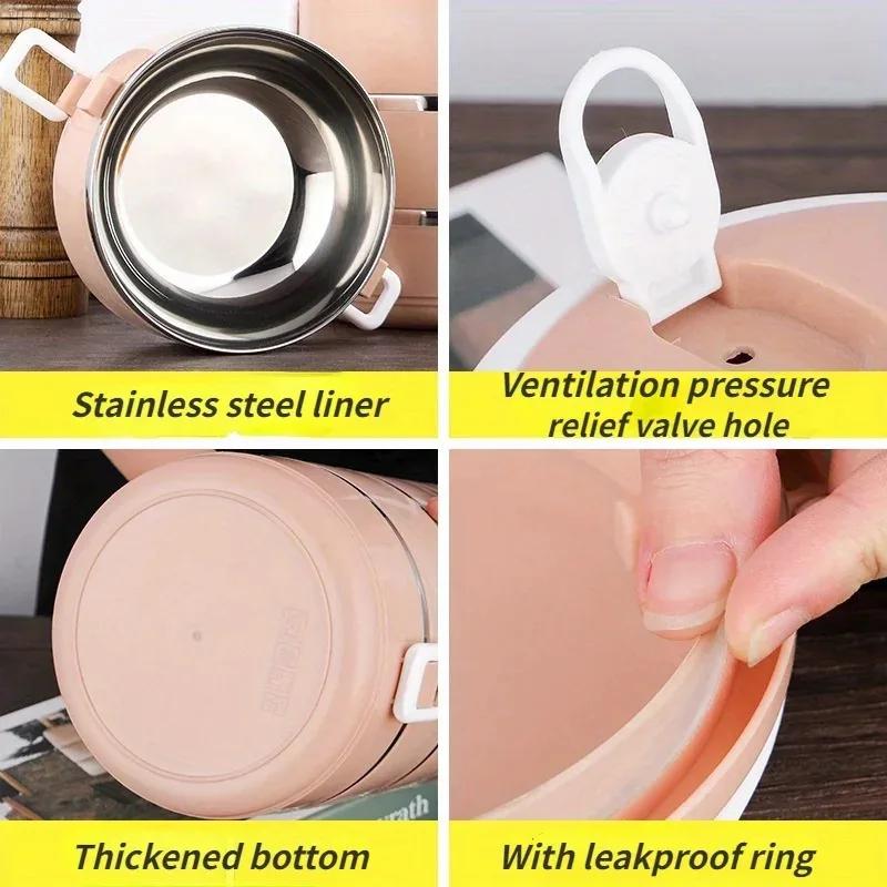 New Stainless Steel Student Multi-layer Lunch Box Fresh-keeping Box Combination Large Capacity Portable Insulated Lunch Box