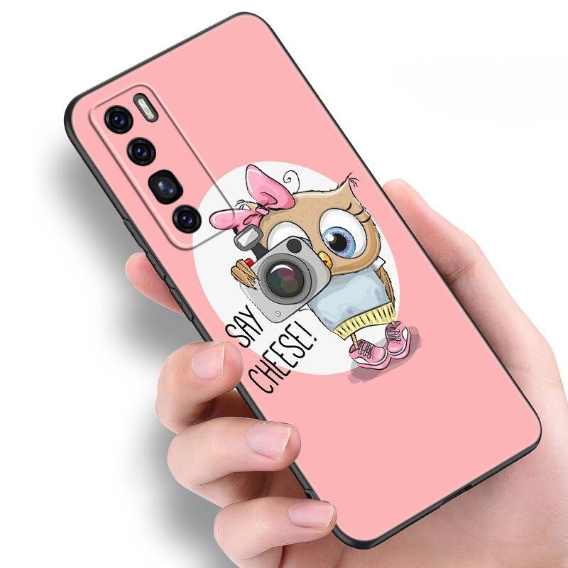 Kreskówkowa Sowa Słodkie Sowy Etui Dla Huawei NOVA 8 9 Pro 8i 7i 7SE Y60 5T Mate 40 30 20 10 Lite Honor 50 30 Premium Pro Plus 30S Pokrowiec