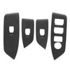 4 Pcs Door Window Control Panel Cover Carbon Fiber Style Glass Lift Button Decoration Sticker Replacement for Mazda