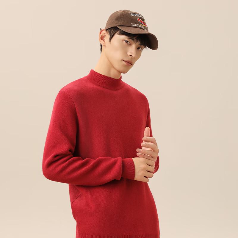 GENIOLAMODE Unisex Wine Red Chinese New Year Zodiac Sweater