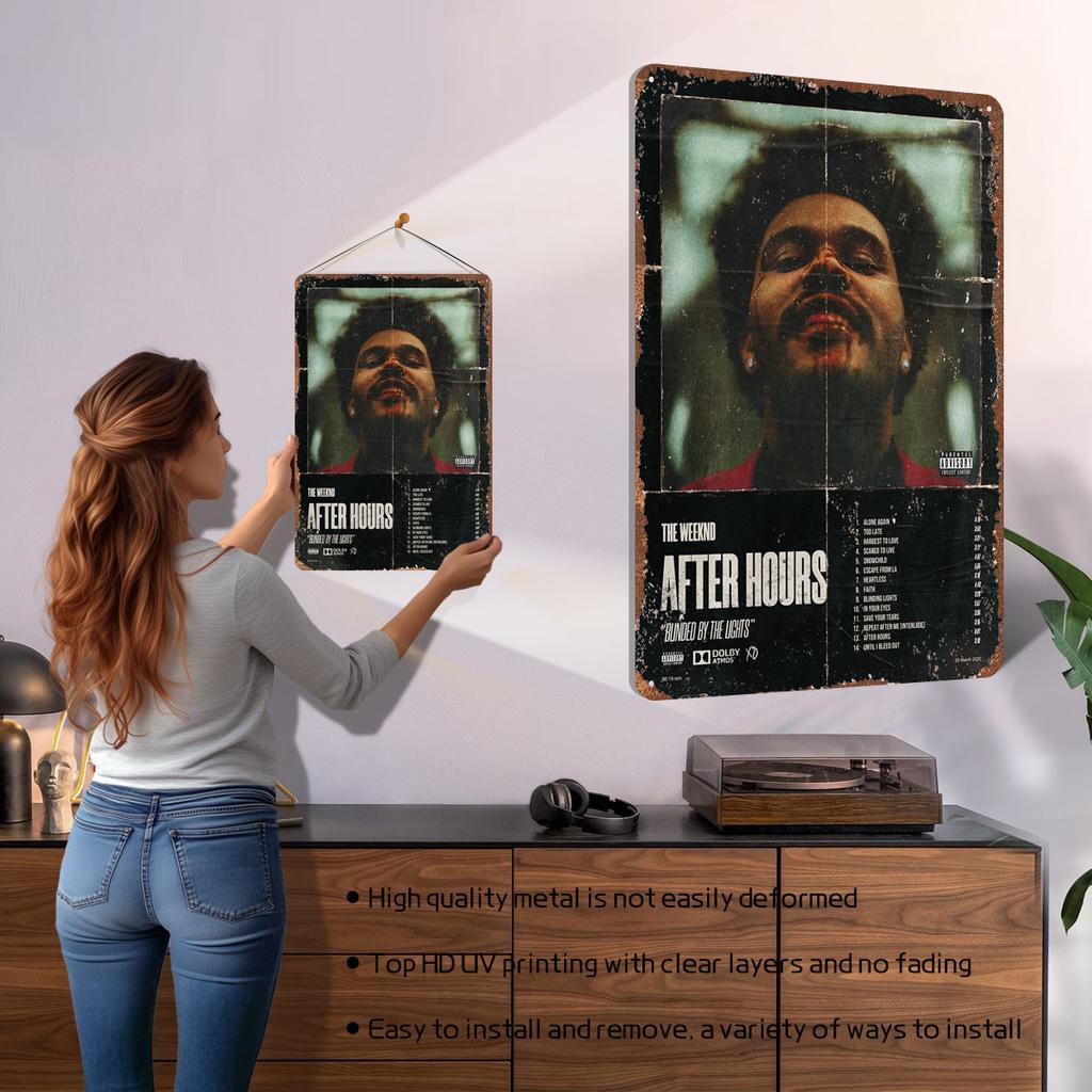 The Weeknd After Hours Poster TV Series Tinplate Sign Vintage Metal Plate Customized Metal Signs for Home Room Wall Art Retro