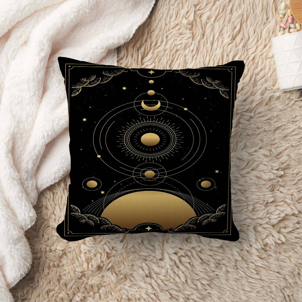 

The Sun Moon Tarot Card Pillowcase Toon Gift Cushion Cover Bedroom Home Sofa Chair Seat Decor Pillow Case 30cmx30cm