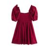 Jnleaog Autumn New Women's Clothing Fashion Style French Fashion Design Lace Puff Sleeve Dress