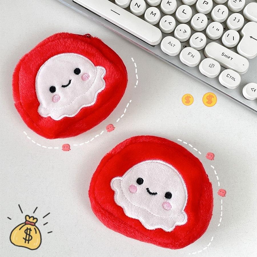 New Marine Animal Octopus Coin Purse Cute Plush Pendant Lipstick Storage Bag Carteras Para Mujer