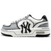 Chunky Liner Leather Abrasion Resistant Height Increasing Low Top Skateboard Shoes Unisex White Gray 3ASXCA12N-50WHS(Team131-)