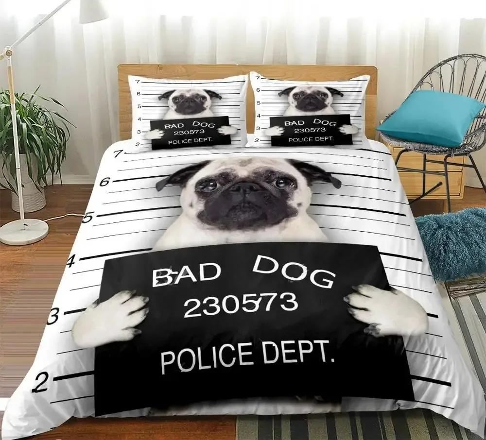 

Cartoon Pug Dog Comfortable Duvet Quilt Cover Pillowcase Bedding Set Children Bedroom Decoration Home Textile 70x133cm