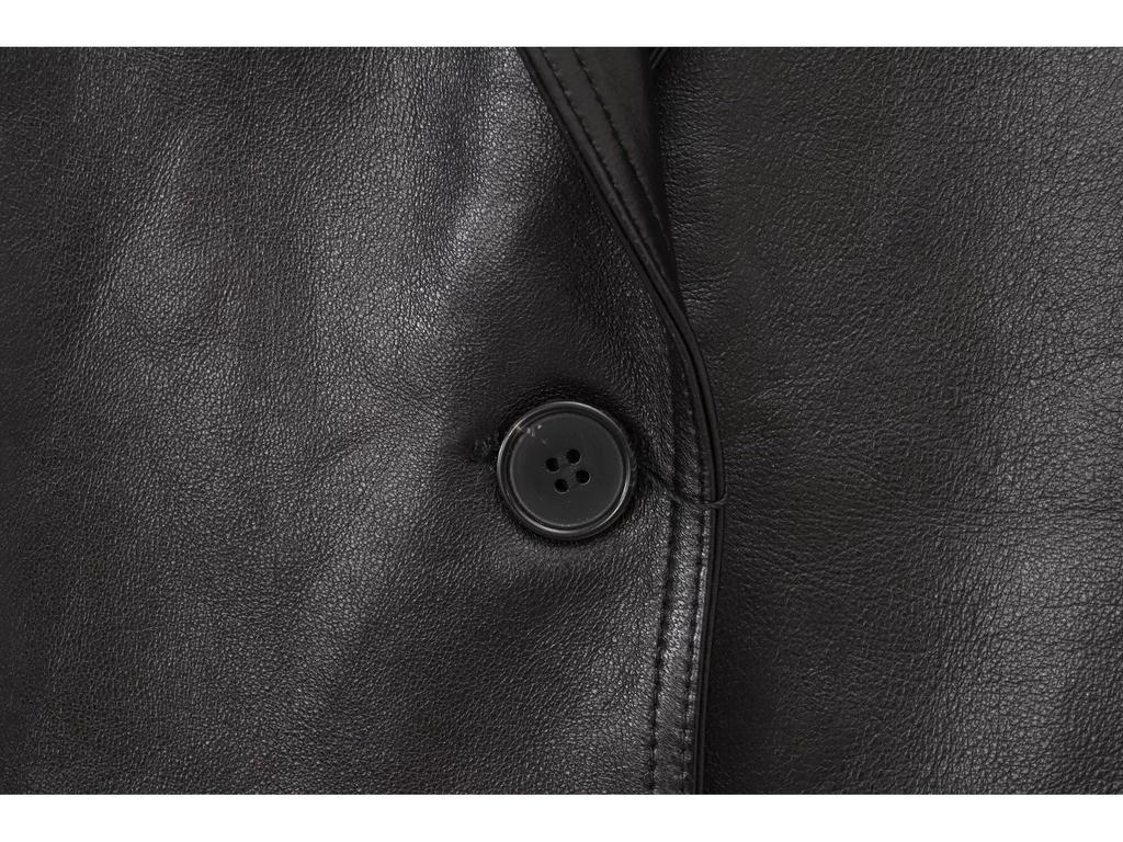 2025 Women's Casual Faux Leather Lapel Jacket - European & American Style