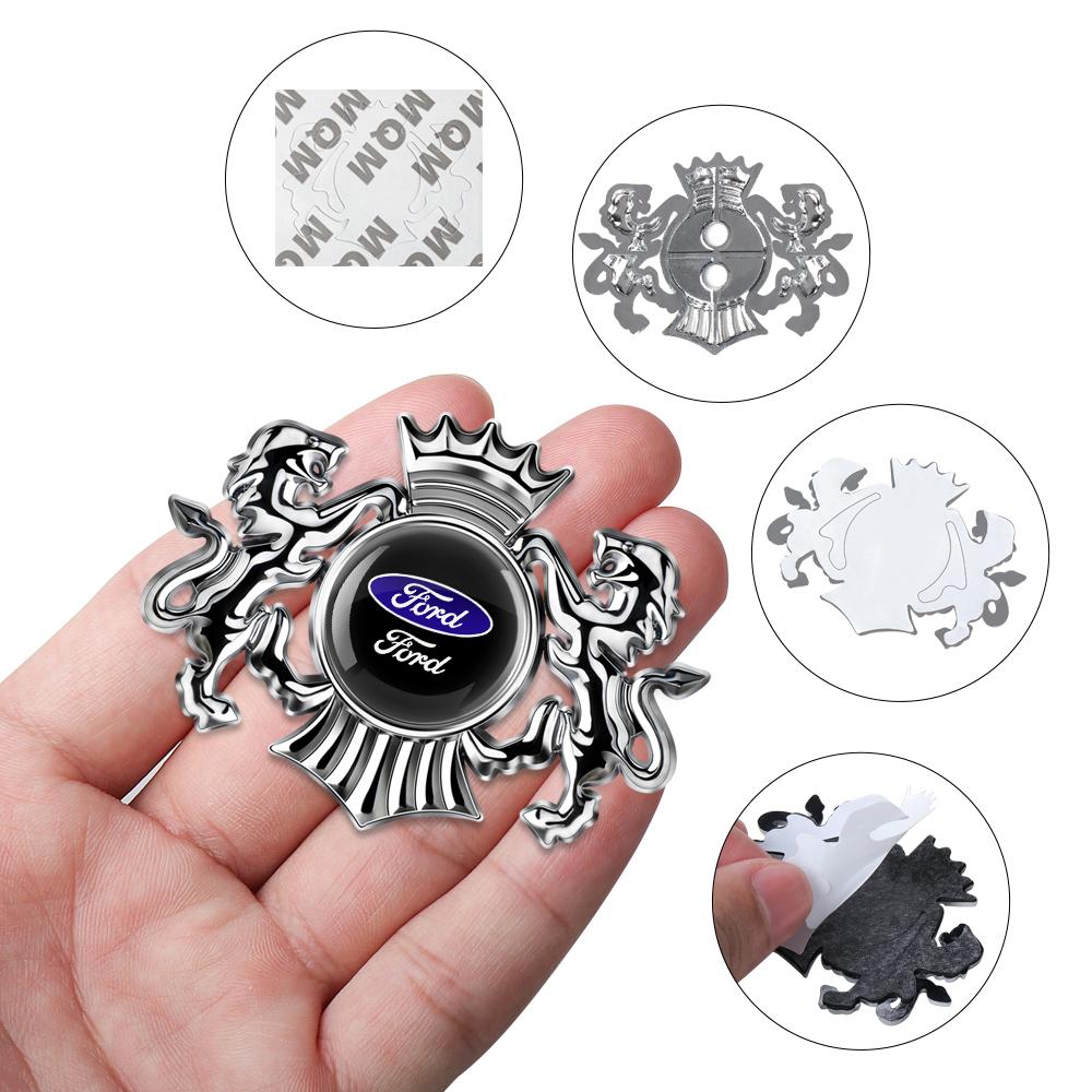 For Ford Focus Fiesta Kuga Mustang Mondeo Fusion Ranger Smax 3D Metal Car Body Trunk Crown Badge Sticker Decor Auto j129 Accessories