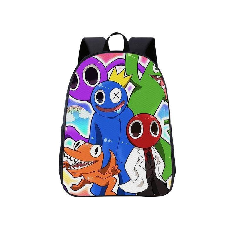 Color Friends Rainbow Anime Cartoon Print School Backpack For Boys Girls And