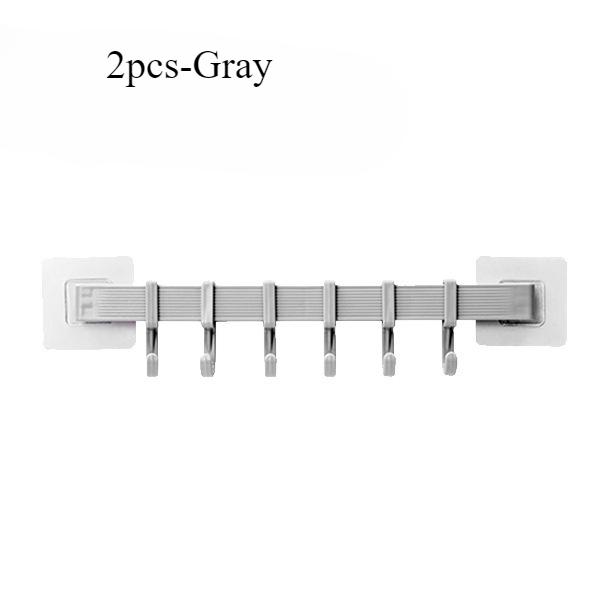 Hooks Wall Mounted Hanger with Sticker Heavy Duty Kitchen Rail Rack Bathroom PP Coat Hat Holder Clothes Towel Storage Hook