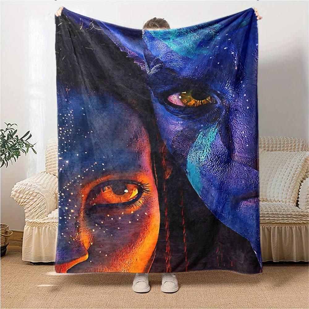 1Pc Fiery Demon Artwork Blanket For Couch Bed Plush Cozy Fuzzy Blanket Super Soft Warm Blankets For Fall And Winter 0918289