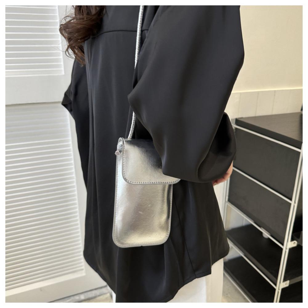 Fashion Handbag Shoulder Bag Crossbody PU Leather Messenger Bag Solid Color Cell Phone Purse Women