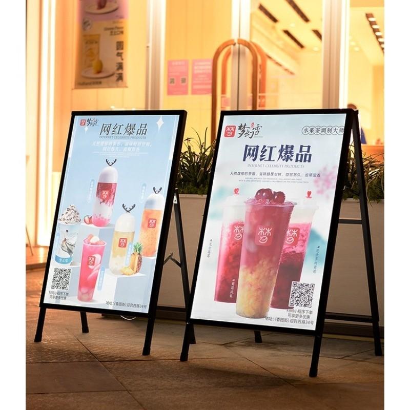 Heavy Duty A Frame Folding Sidewalk Poster Signboard Sign Single/Double Sided A Board Metal Poster Display Stand