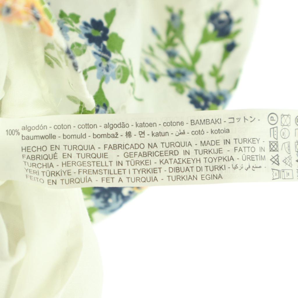Unused ZARA Floral French Sleeve Frill Knee-length Dress M White Women Used