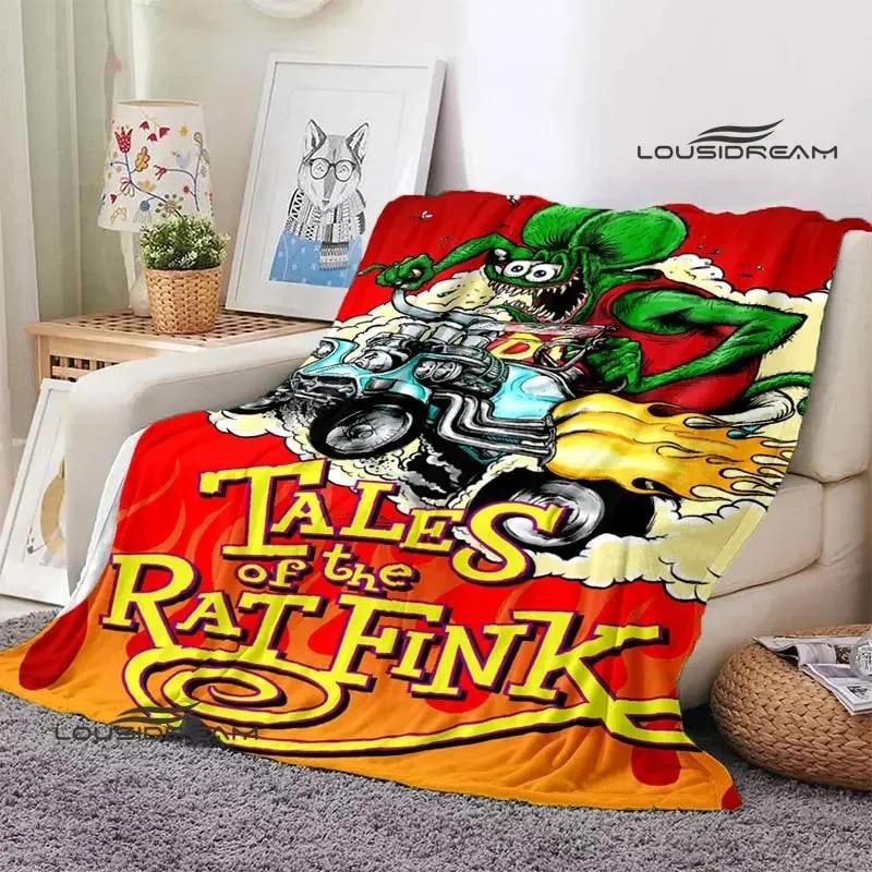 Tales of the Rat Fink Anime Blanket Picnic Blanket Flannel Soft and Comfortable Home Travel Blanket Bed Blanket Birthday Gift
