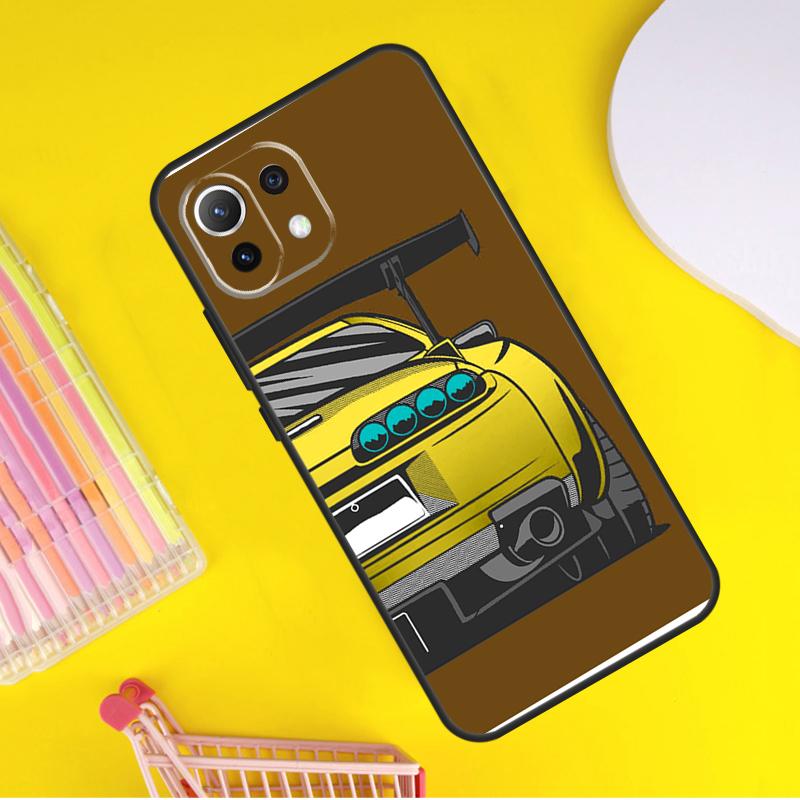 JDM COOL Car Cartoon Cover For Xiaomi 14 Ultra 13 11T 12T 13T 14T Pro POCO X7 X6 Pro X3 X5 F3 F5 M6 F6 Pro Case