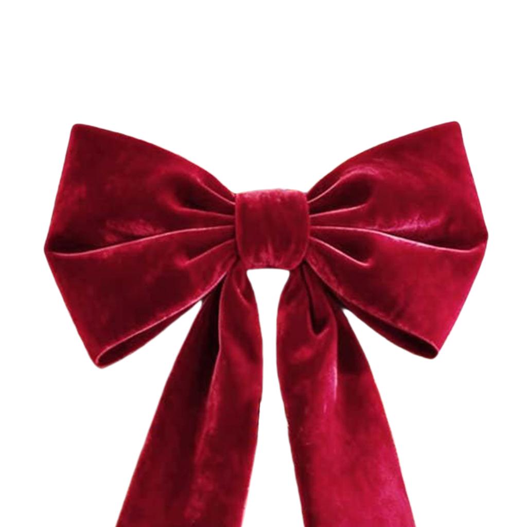 78.74x15.75in Giant Xmas Velvet Bow W/ Long Streamers Large Velvet Christmas Bows Christmas Wreath Bows for Home Holiday Wall