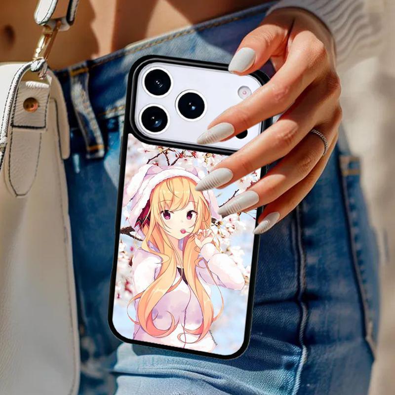 Japanese Sakura Anime Girl Phone Case For iPhone 17 Air 14 15 13 12 Max Cover For Apple 14 15 16 16e 11 Pro Max Plus