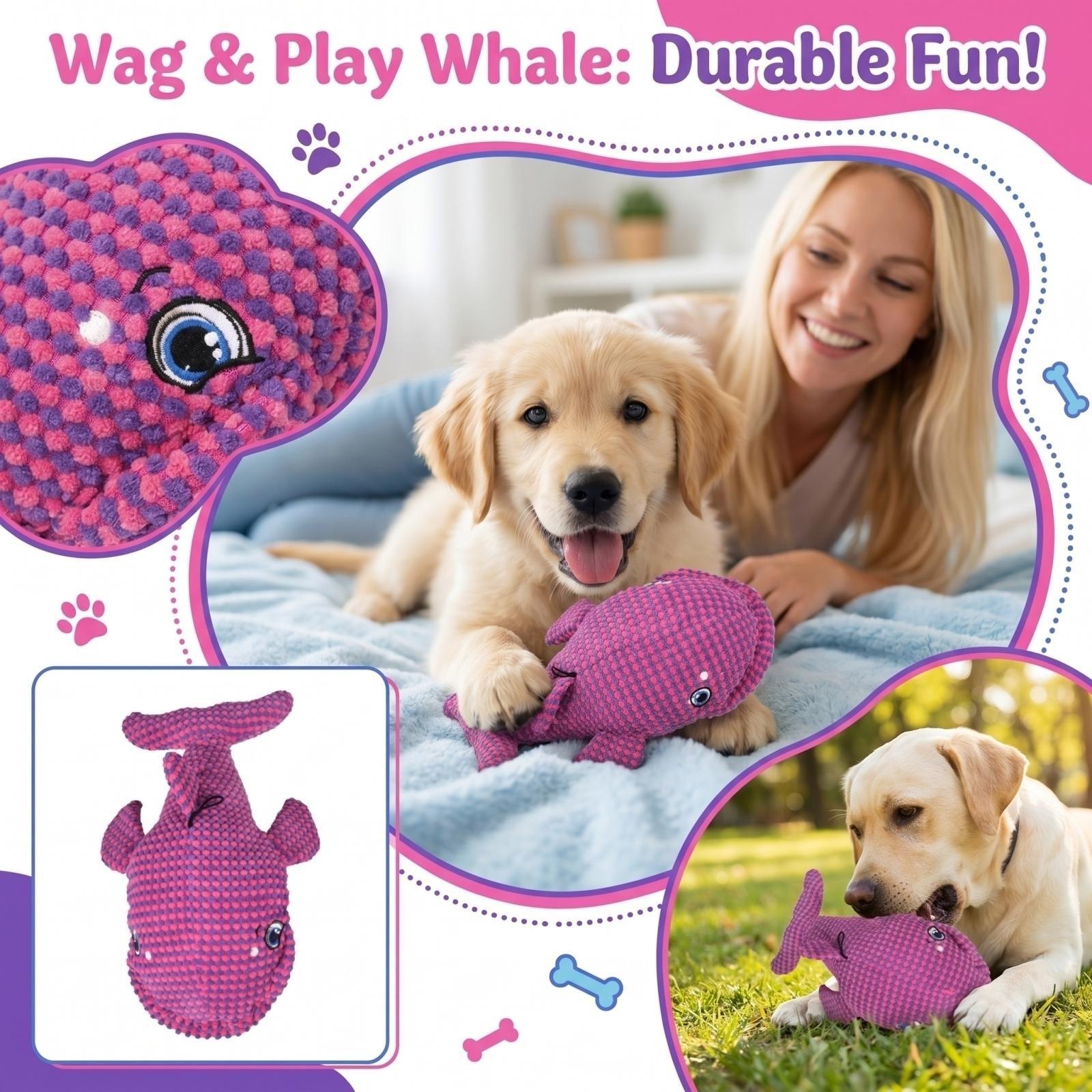 

Pet Toy, Plush Material, Realistic Whale Shape, Companion And Interactive Toy one size