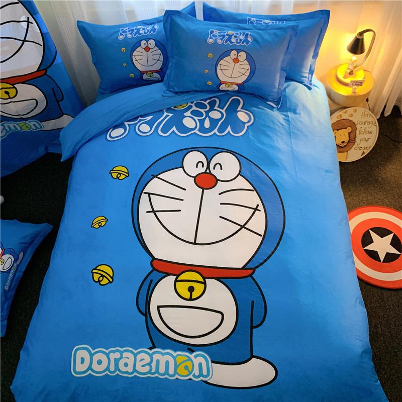 Japansk anime Påslakan Örngott 3D-tryckt D-Doraemon Sängkläder Påslakan för Barn Flickor Pojkar Tonåringar