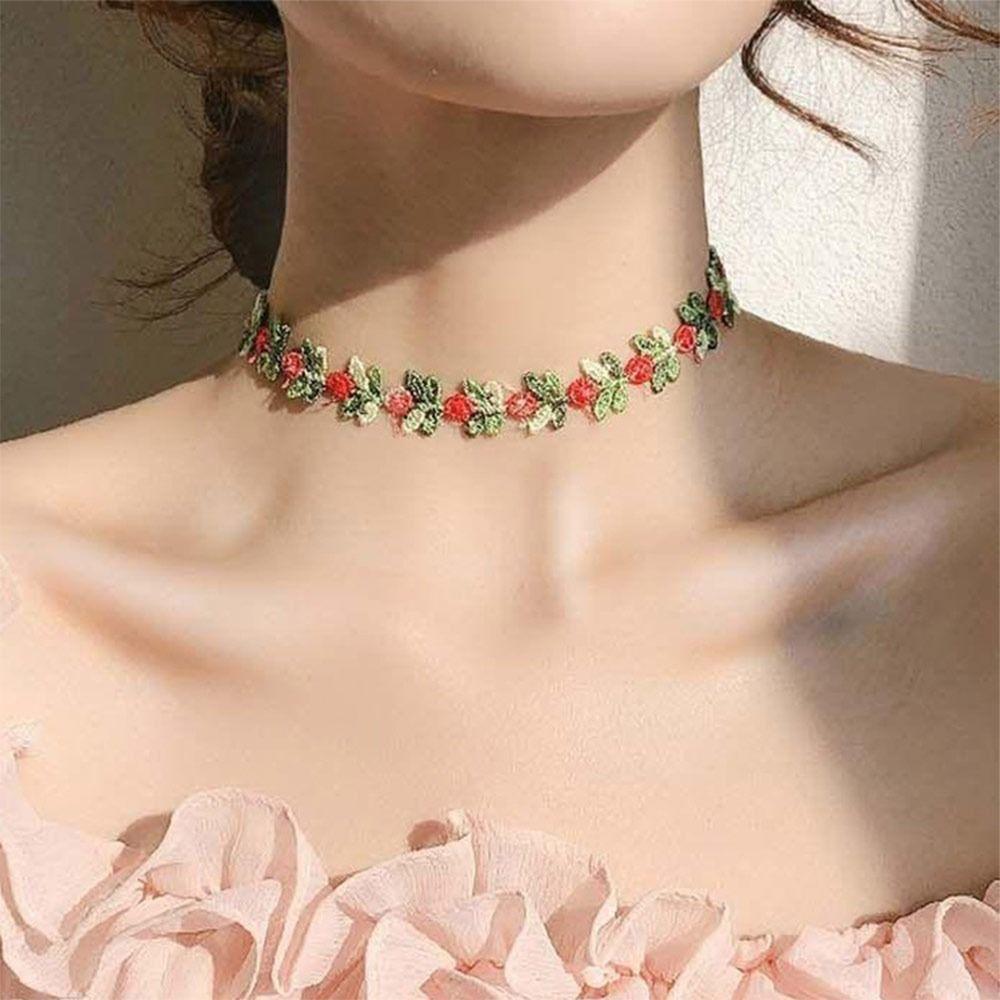 Lace Floral Necklace Polyester Beach Party Necklace New Jewelry Accessories