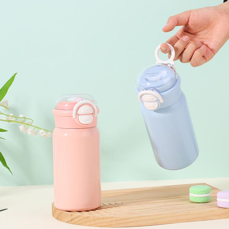 304 Stainless Steel Double Drink Pea Cup Double Layer Thermos Cup Small Fresh Student Outdoor Portable Bouncing Cup