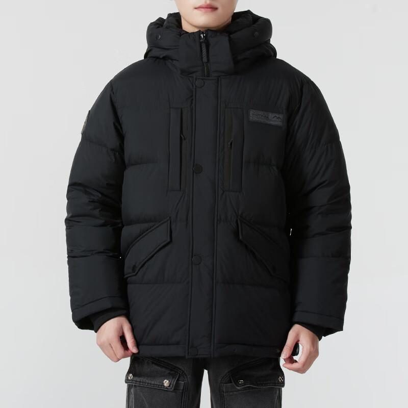 Skechers Fashionable Hooded Comfortable Warm Down Jacket Men Outerwear Carbon-Black L424M032-0018