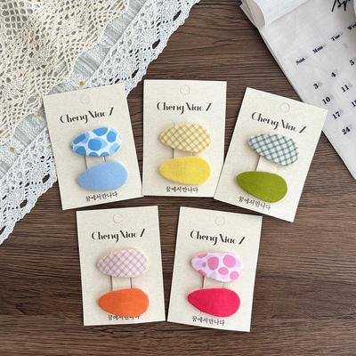 Korean-Style Cute Water Drop Macaron BB Hair Clip for Girls - Candy Color Fabric Hair Accessory