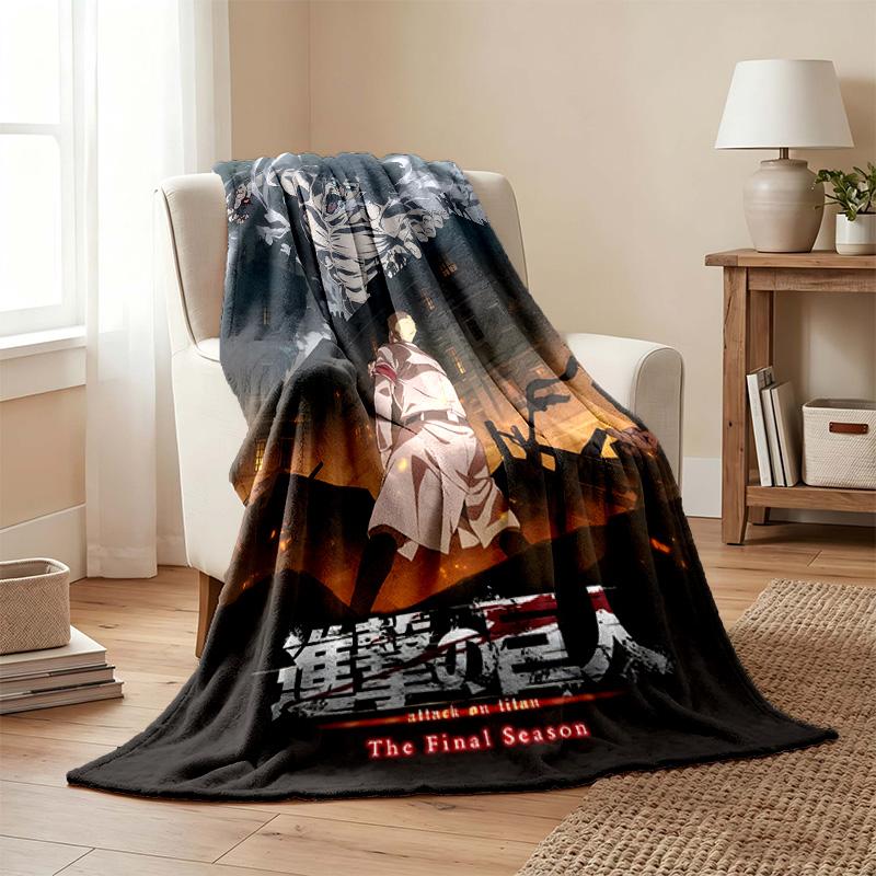 Attack on Titan blanket Flannel Blanket Soft Cozy Plush Throw for Sofa Bed Lightweight Home Decor