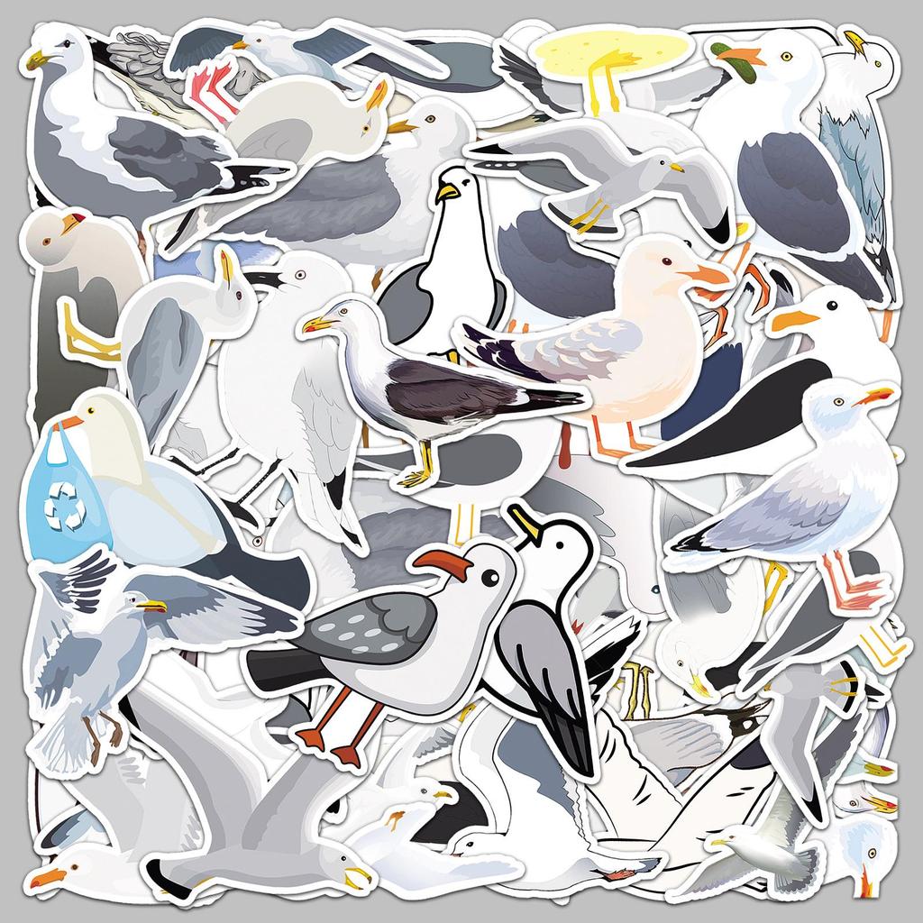 50 Seagull Cartoon Animal Stickers: Waterproof Decorations for Thermos Cups & Notebooks