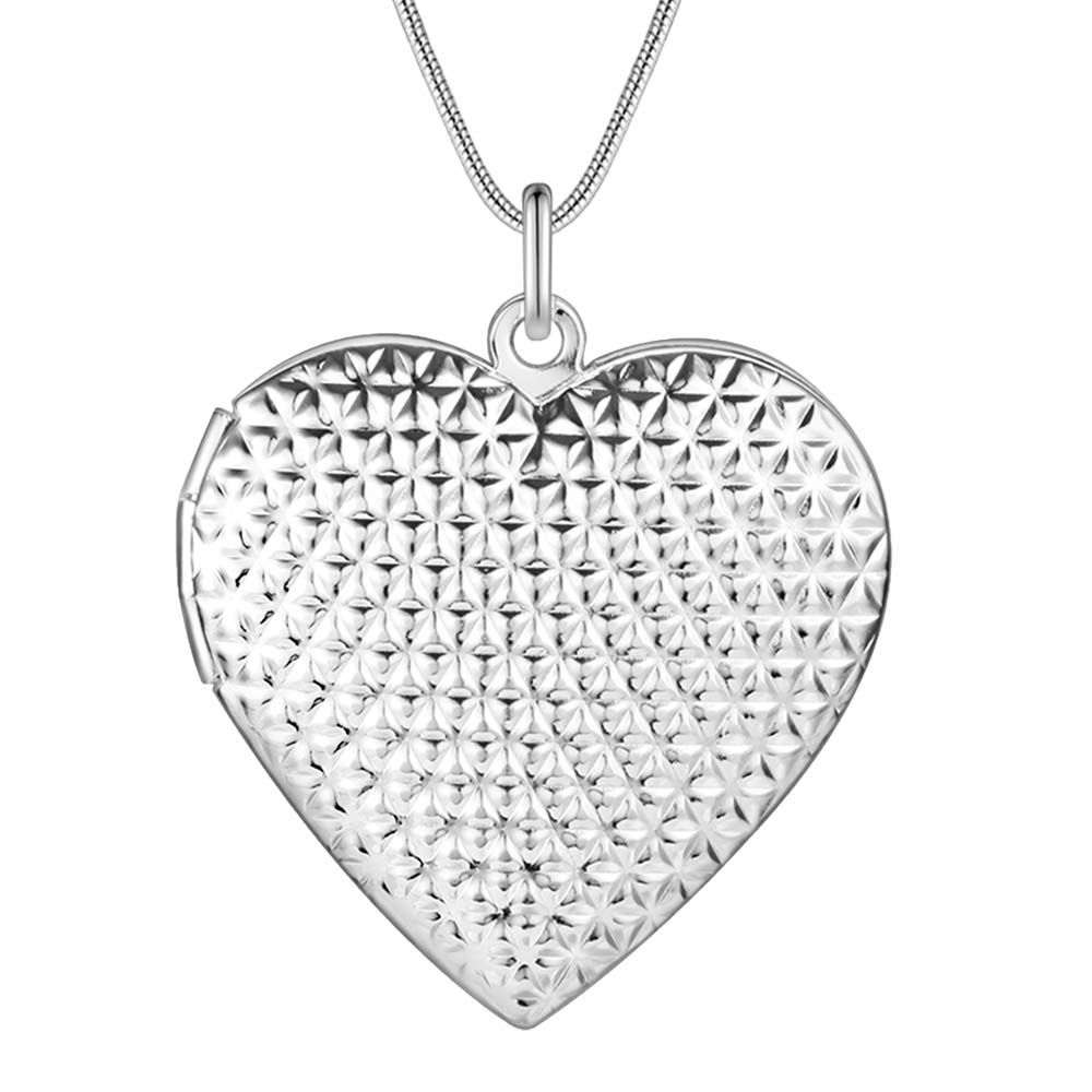 wholesale 925 Sterling Silver Necklace Pendant chain Photo frame For Women Luxury Fashion Wedding Engagement Jewelry