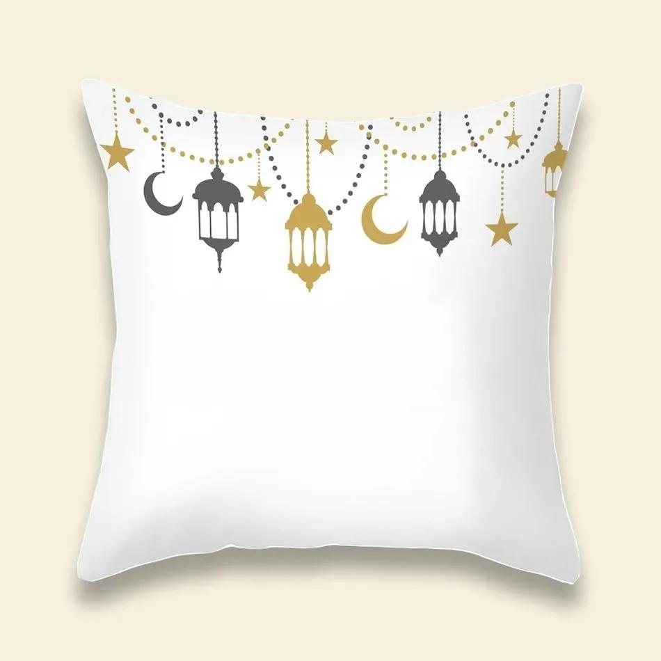 Wzór lampionu ramadanowego Pokrowiec na poduszkę dekoracyjną na sofę do salonu Dekoracja domu Poszewka na poduszkę Materiały na przyjęcie Eid