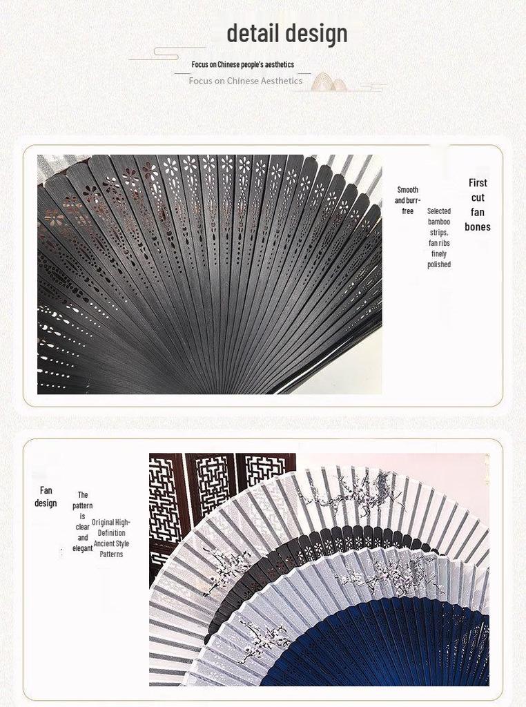 Chinese Hanfu Dance Fan: Retro Folding Qipao Fan for Men & Women