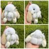 Tofs Söt Kanin Hänge Fluffig Plysch Kanin Nyckelring Kawaii Kaninpäls Nyckelring Bilnyckelring
