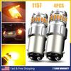 4X Yellow Amber 1157 LED Signal Turn Parking Blinker Light Bulb Anti-Hyper Flash