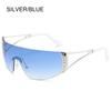Y2K Flat Top Sunglasses Wrap Around  Sunglasses for Women Men Futuristic Frameless Gradient Lens Sun Glasses UV400 Eyewear