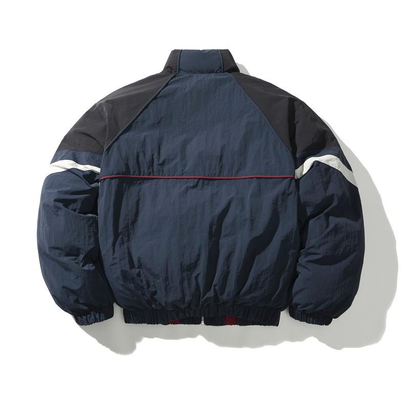 Unisex Streetwear Oversized Puffer Jacket Winter Warm Thick Cotton-Padded Coat With Colorblock Design