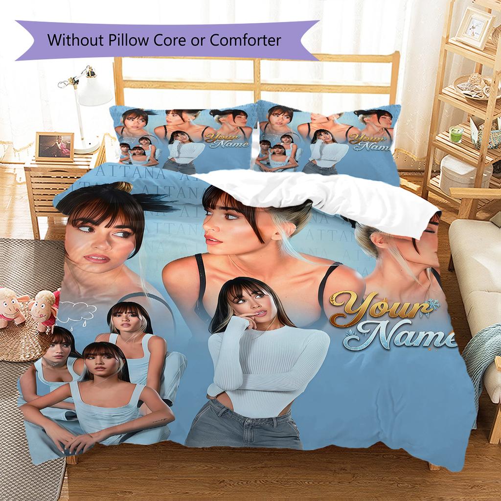 Custom Name Modern Fashion Portrait Bedding,Quilt Set Quilt Cover Pillowcase Home Birthday Gift (1 * duvet cover + 2 * pillowcase, without core)