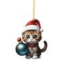 6/7 peças 2D Gato Engraçado Pendurado Enfeite de Árvore de Natal Pingente de Animal Enfeites de Espelho Retrovisor Presentes de Carro Decoração Pendurada de Animais